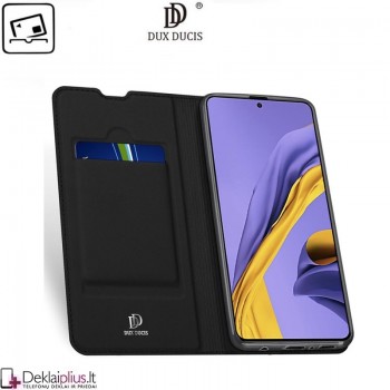 Dux Ducis dirbtinės odos atverčiamas dėklas - juodas (Samsung M51)
